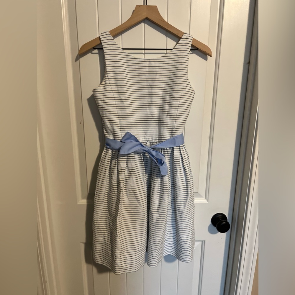 Ralph Lauren POLO GIRLS 100% COTTON LIGHT BLUE/WHITE SASH DRESS size 14